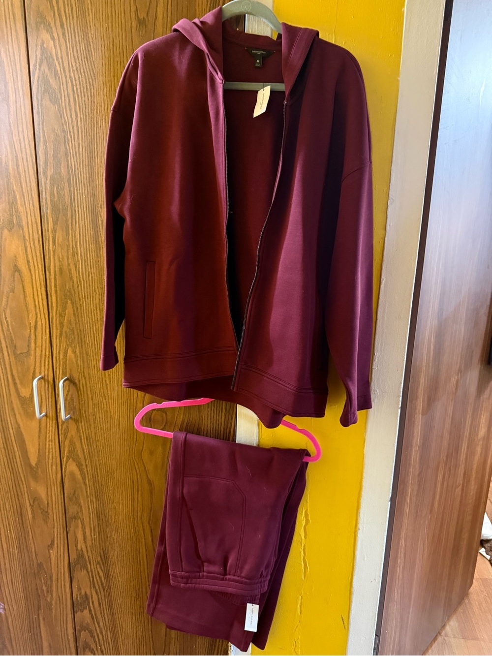 Banana Republic Deep Wine Zip-Up Hoodie